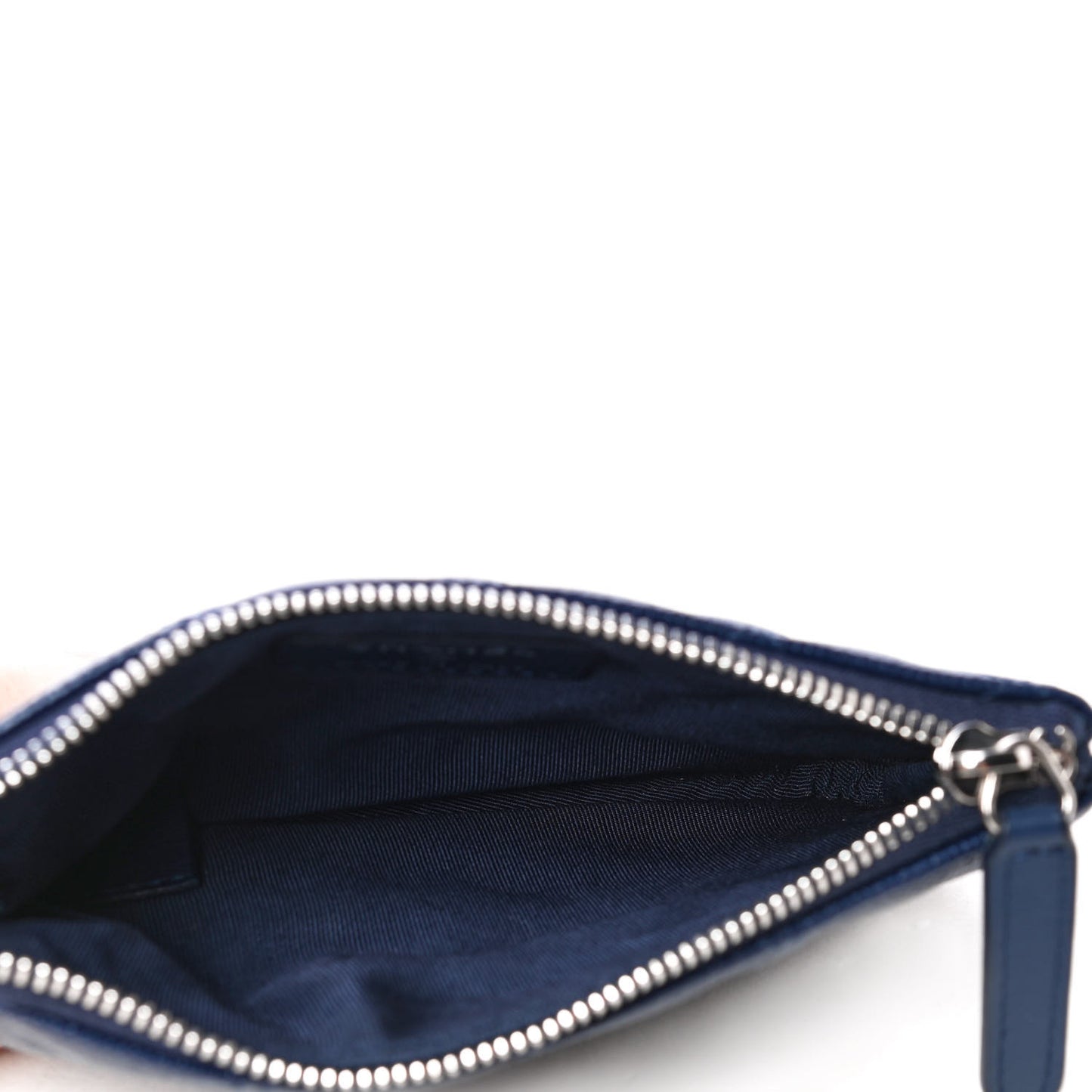 Caviar Quilted Small Cosmetic Case Navy