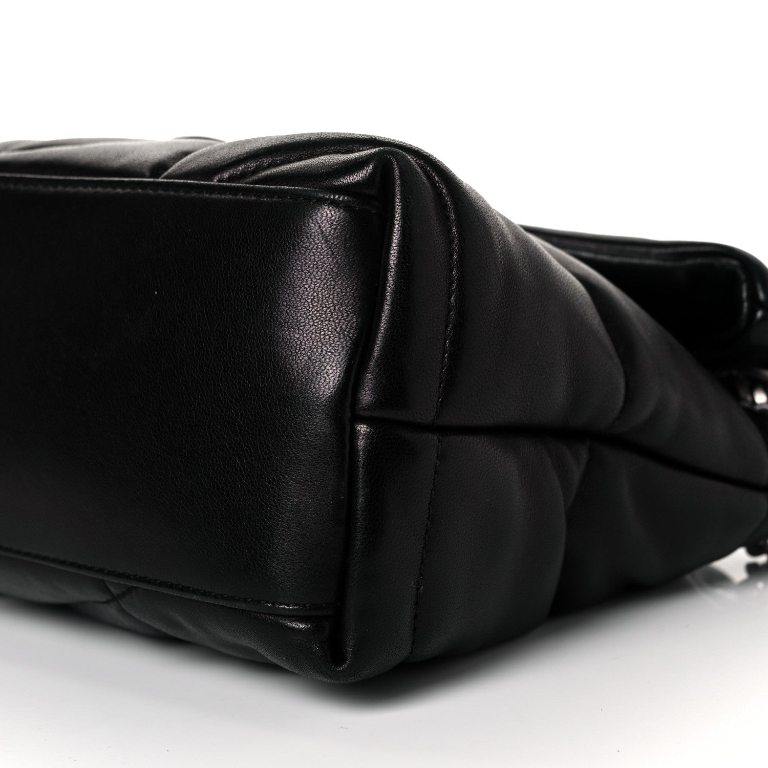 Saint Laurent Lambskin Quilted Small Loulou Puffer Monogram Chain Satchel Black 9 of 11