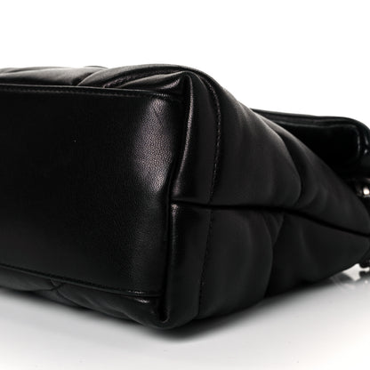 Saint Laurent Lambskin Quilted Small Loulou Puffer Monogram Chain Satchel Black 9 of 11