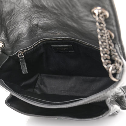 Saint Laurent Crinkled Calfskin Matelasse Monogram Medium Niki Chain Satchel Storm 4 of 10