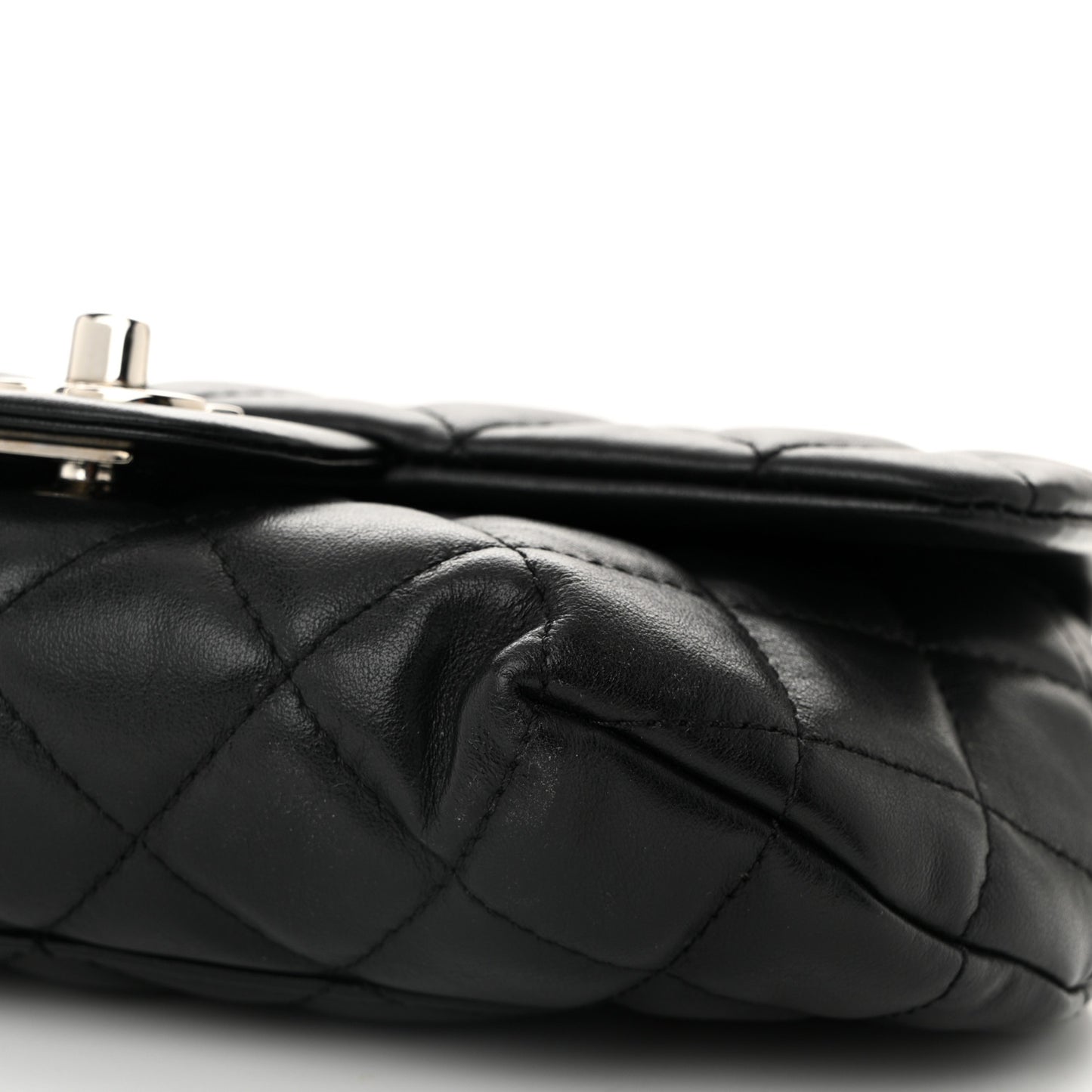 Calfskin Quilted CC Uniform Flap Belt Bag Black