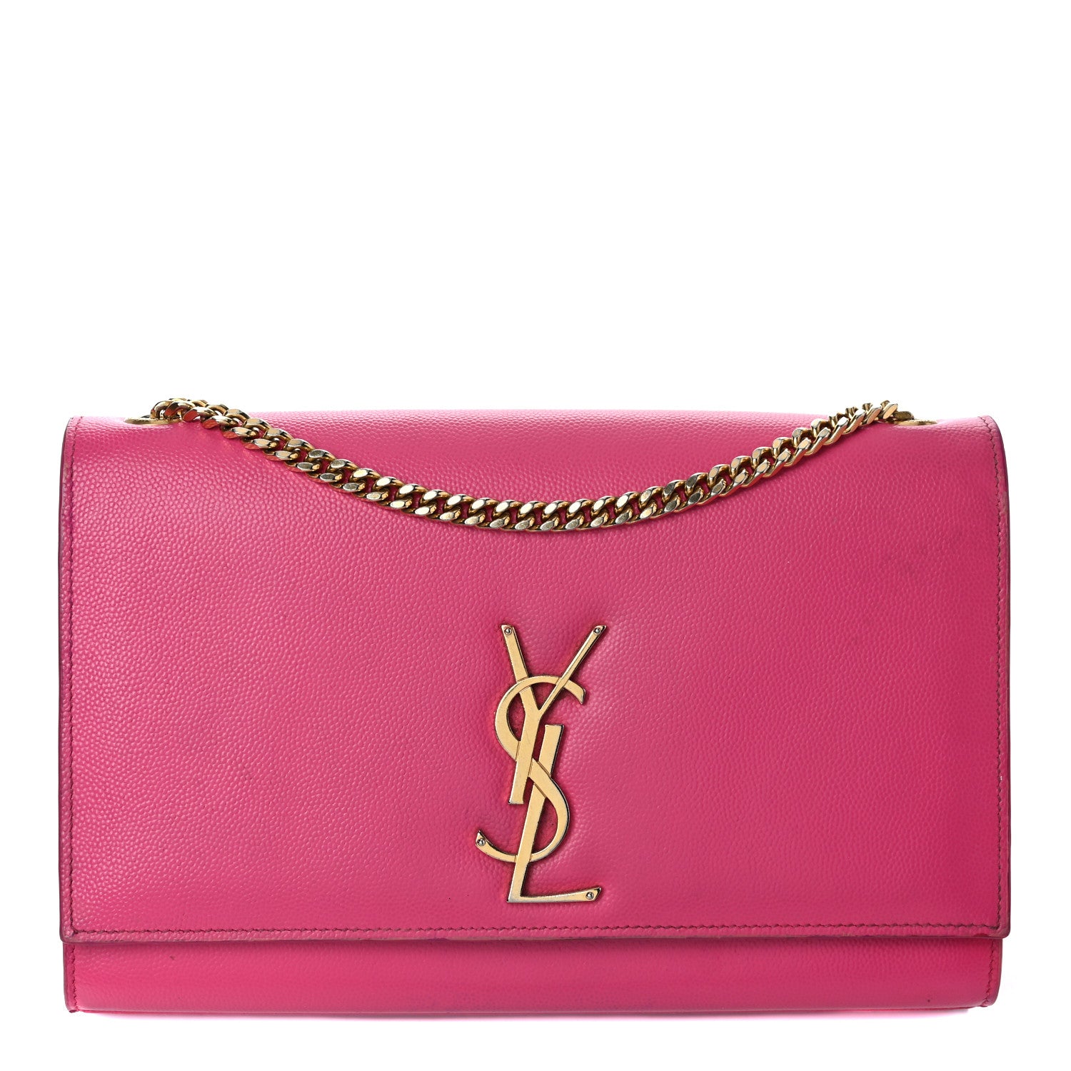 Saint Laurent Grain De Poudre Medium Classic Monogram Kate Satchel Lipstick Fuchsia 1 of 10