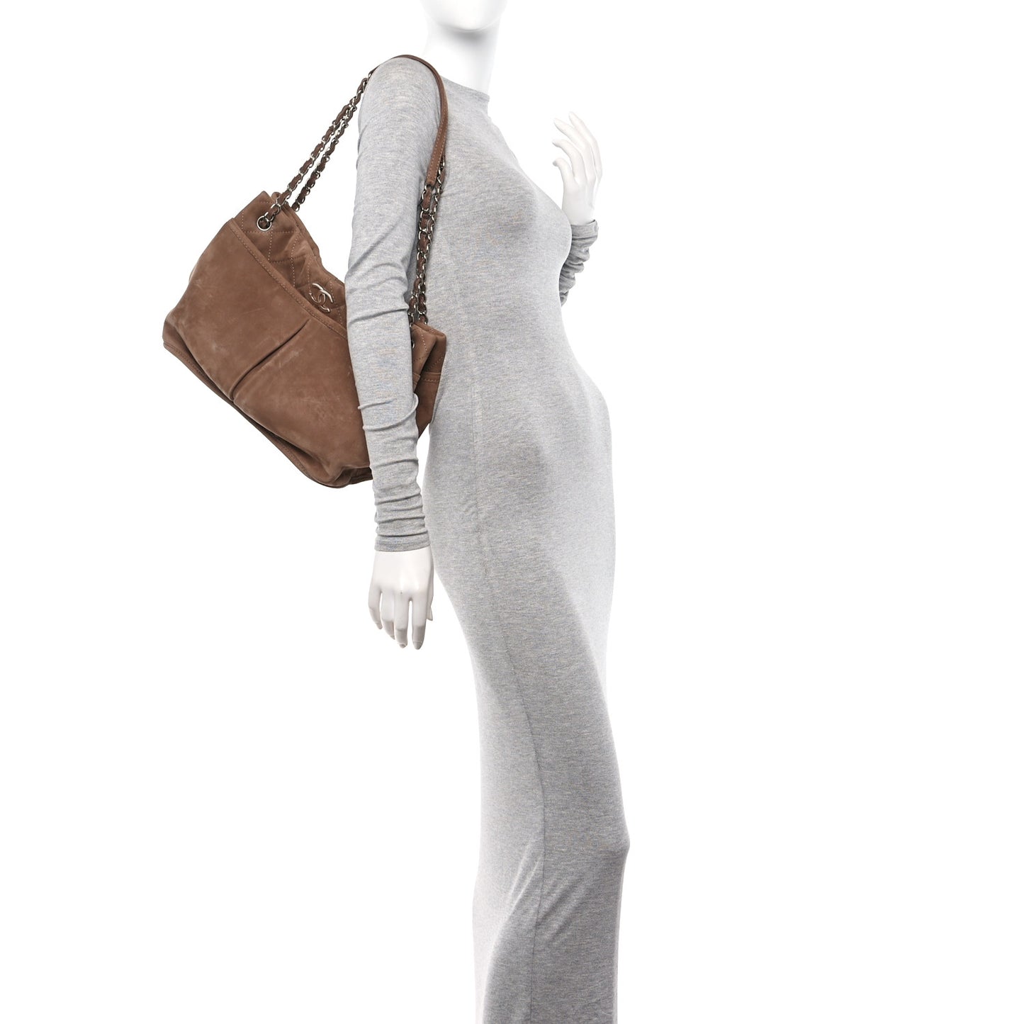 Ultra Soft Suede Calfskin Natural Beauty Tote Brown