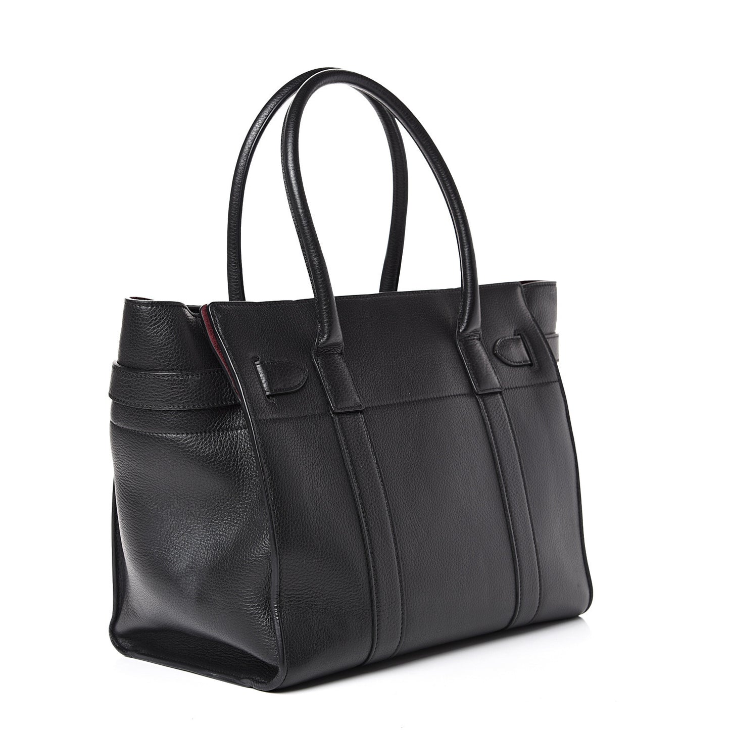 Grain Vegetable Tanned Calfskin Zipped Bayswater Black