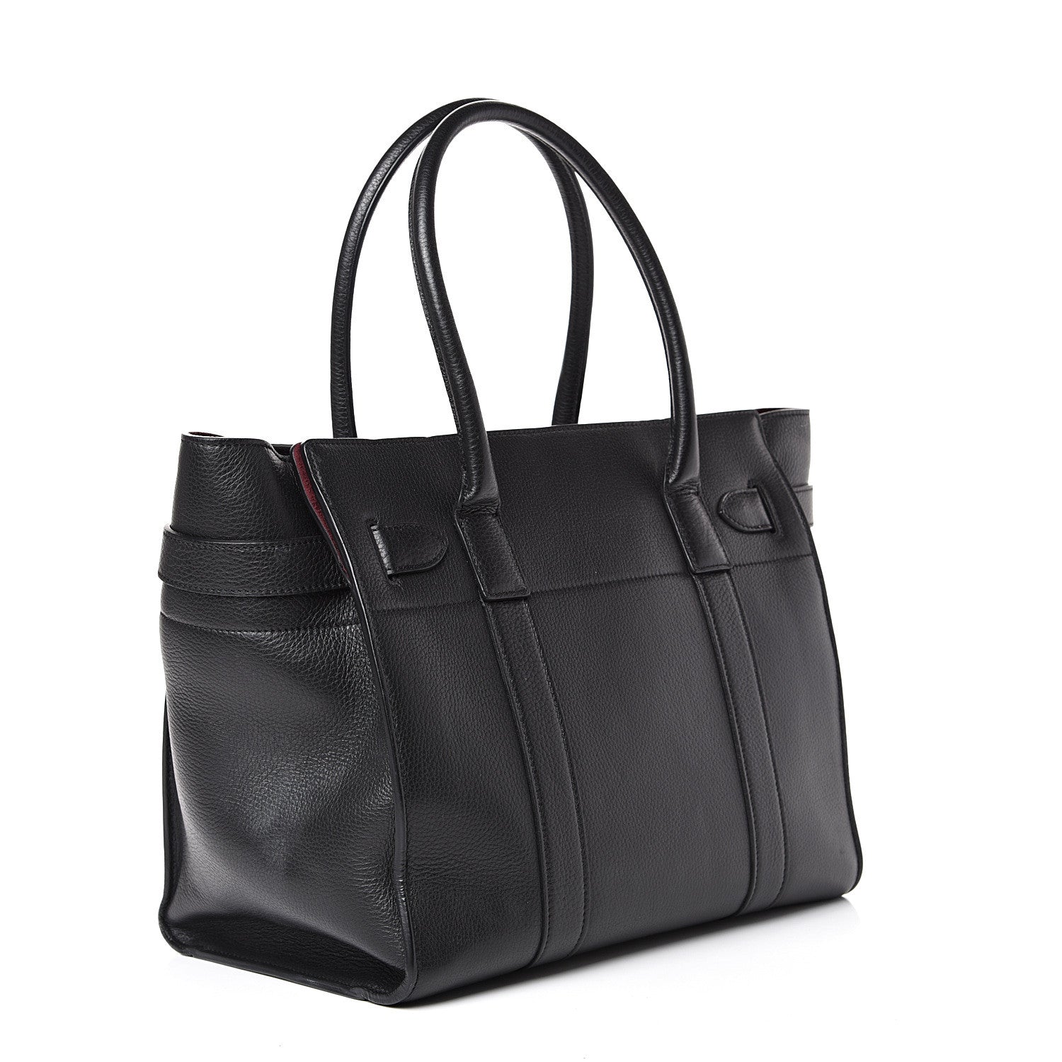 Mulberry Grain Vegetable Tanned Calfskin Zipped Bayswater Black 2 of 8