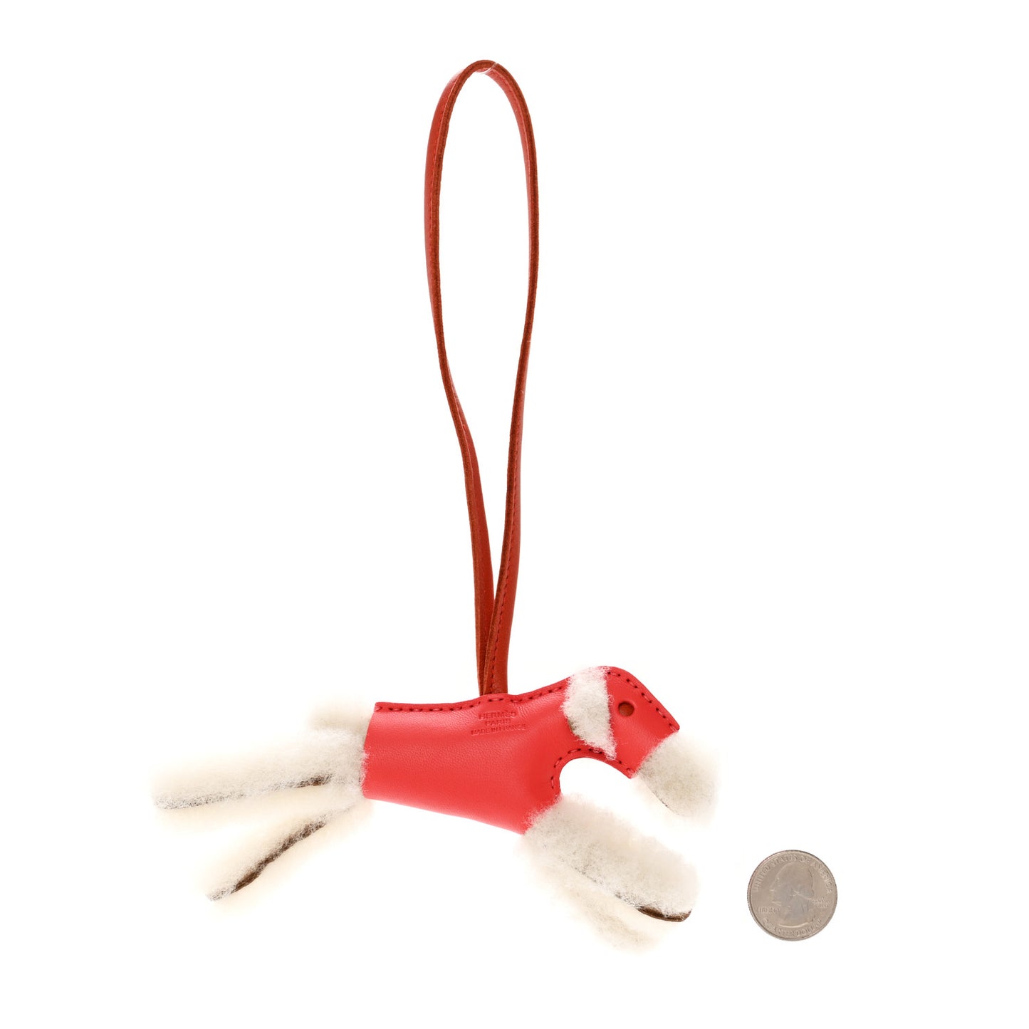 Milo Lambskin Shearling Budy Charm Orange Poppy