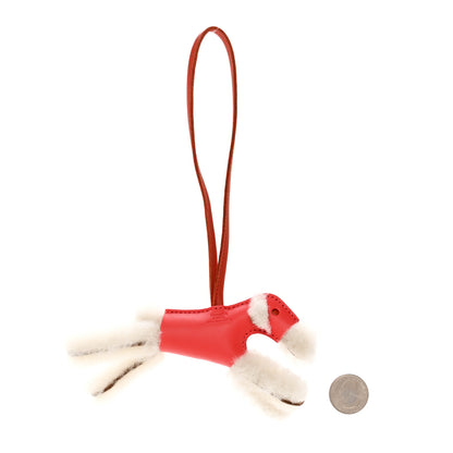 Hermes Milo Lambskin Shearling Budy Charm Orange Poppy 2 of 6