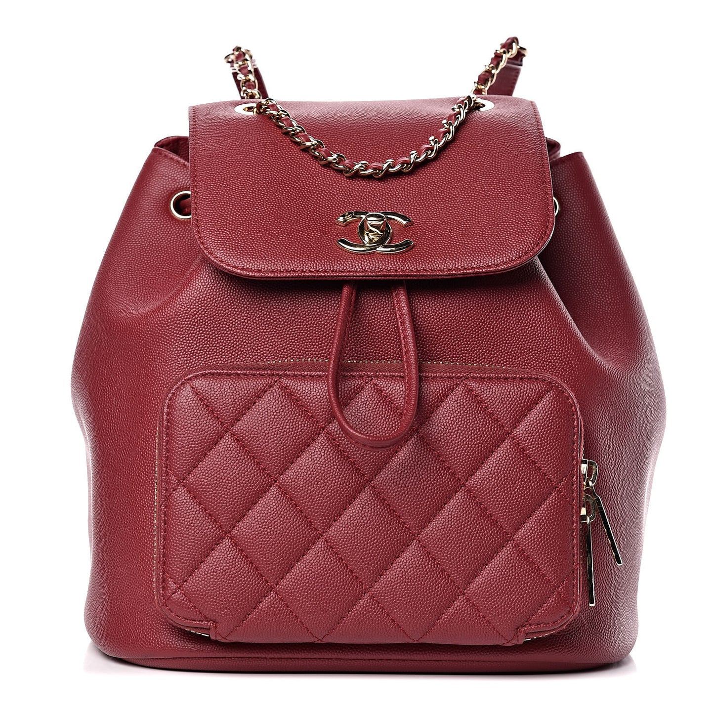 Caviar Quilted Business Affinity Backpack Burgundy