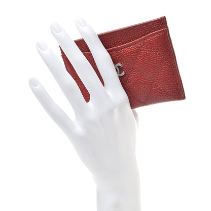 Chanel Caviar Quilted Card Holder Red 2 of 12