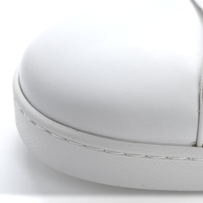 Prada Spazzolato Rois Triangle Logo Mens Low Top  Sneakers 9.5 White Black 12 of 14