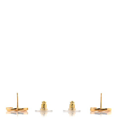 Chanel Metal CC Paris Button Stud Earrings Gold 3 of 5