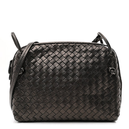 Bottega Veneta Metallic Nappa Intrecciato Nodini Crossbody Messenger Dark Grey 1 of 10