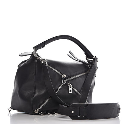 Loewe Calfskin Zipper Puzzle Bag Black 3 of 8