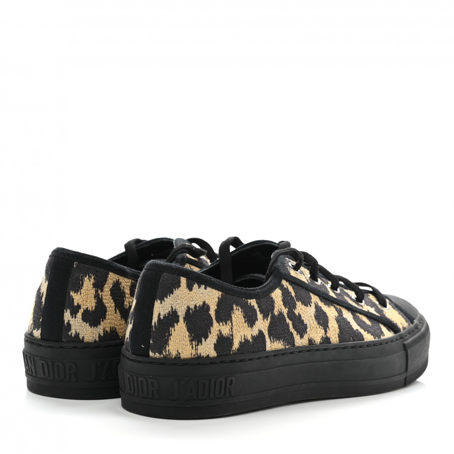 Christian Dior Cotton Mizza Embroidered Walk'N'Dior Low Top Sneakers 38 Natural Black 4 of 8
