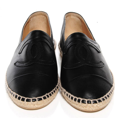 Chanel Lambskin CC Espadrilles 37 Black 2 of 8