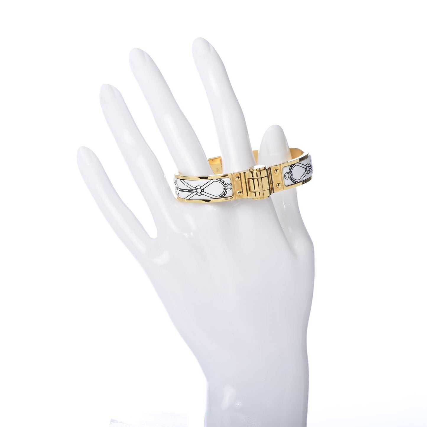 Enamel Printed Narrow Charniere Cuirs Marins Hinged Bracelet S Positif Negatif