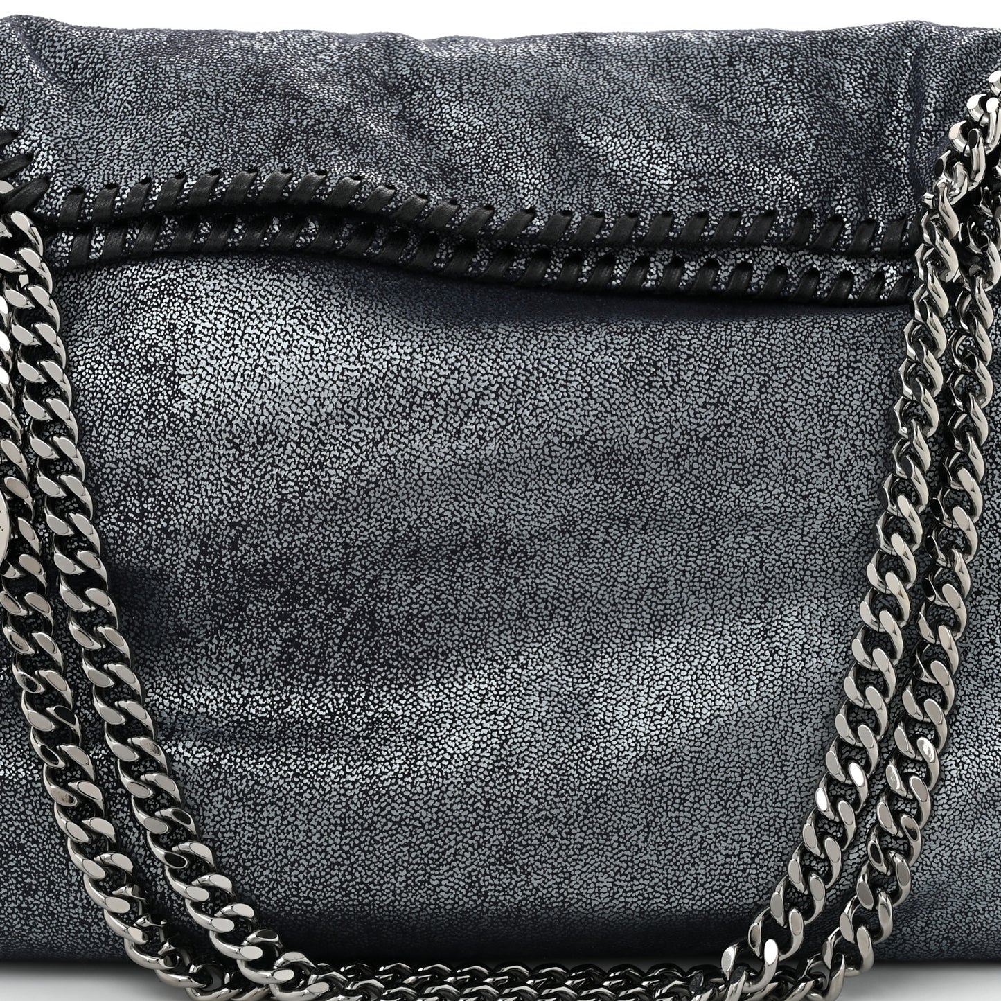 Metallic Shaggy Deer Small Falabella Tote Navy