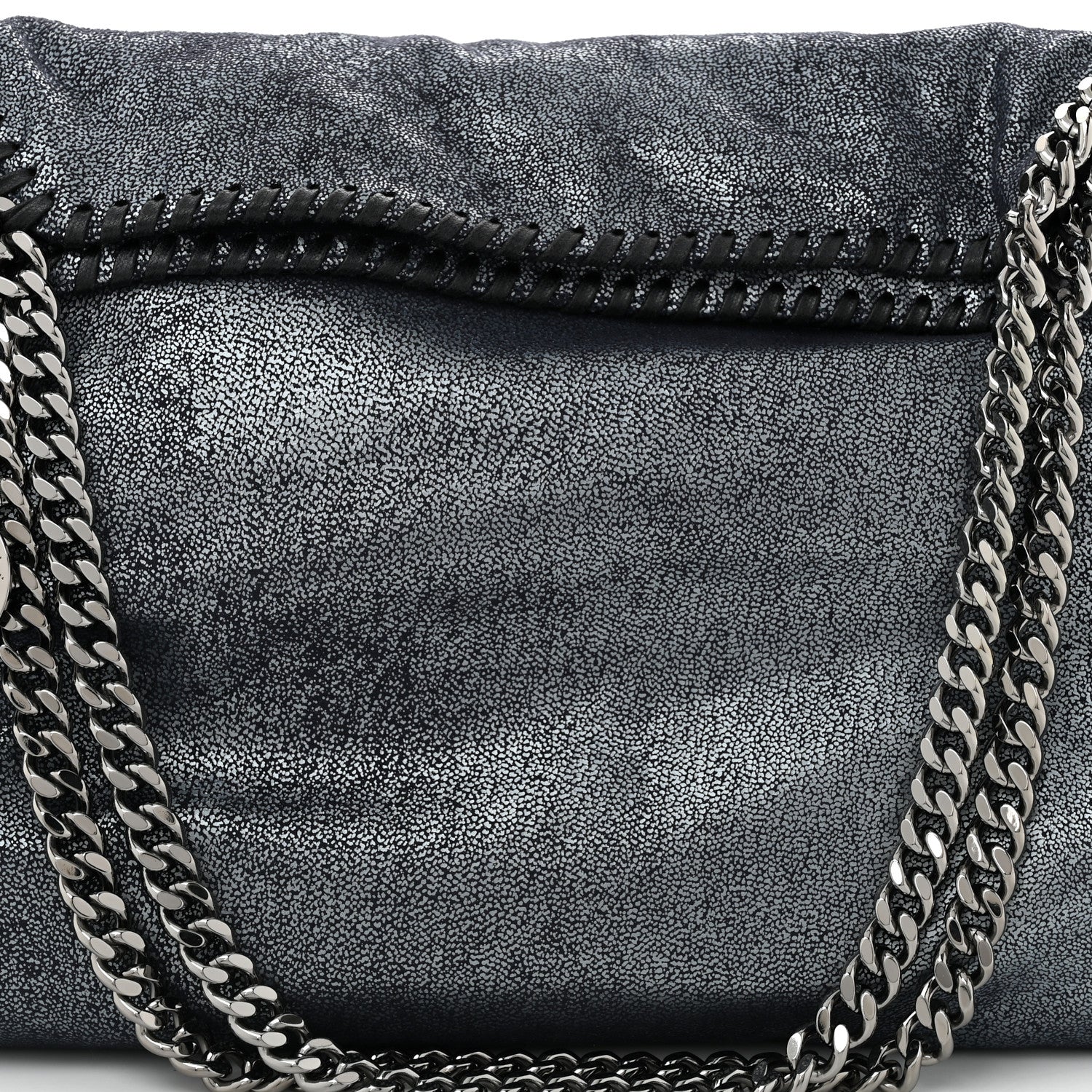 Stella McCartney Metallic Shaggy Deer Small Falabella Tote Navy 8 of 10