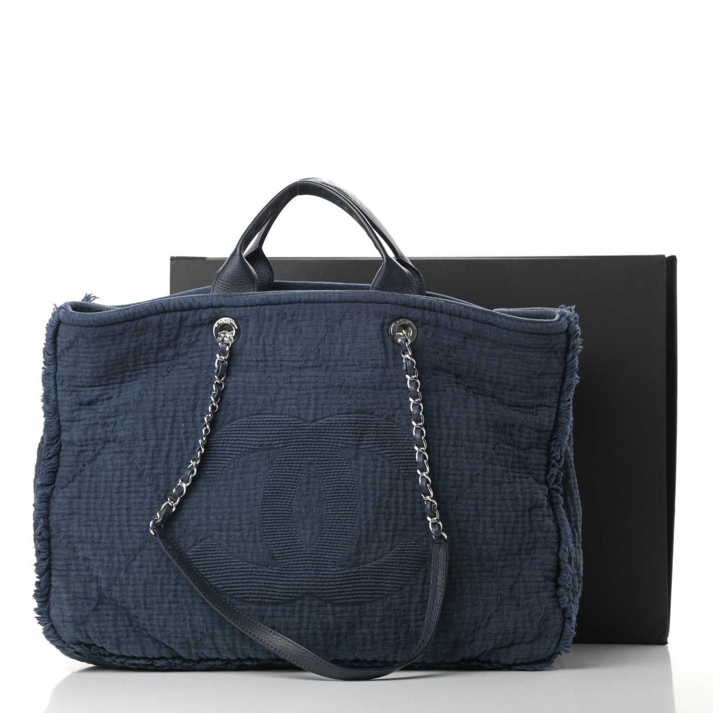 Canvas Extra Large Double Face Shopping Tote Navy