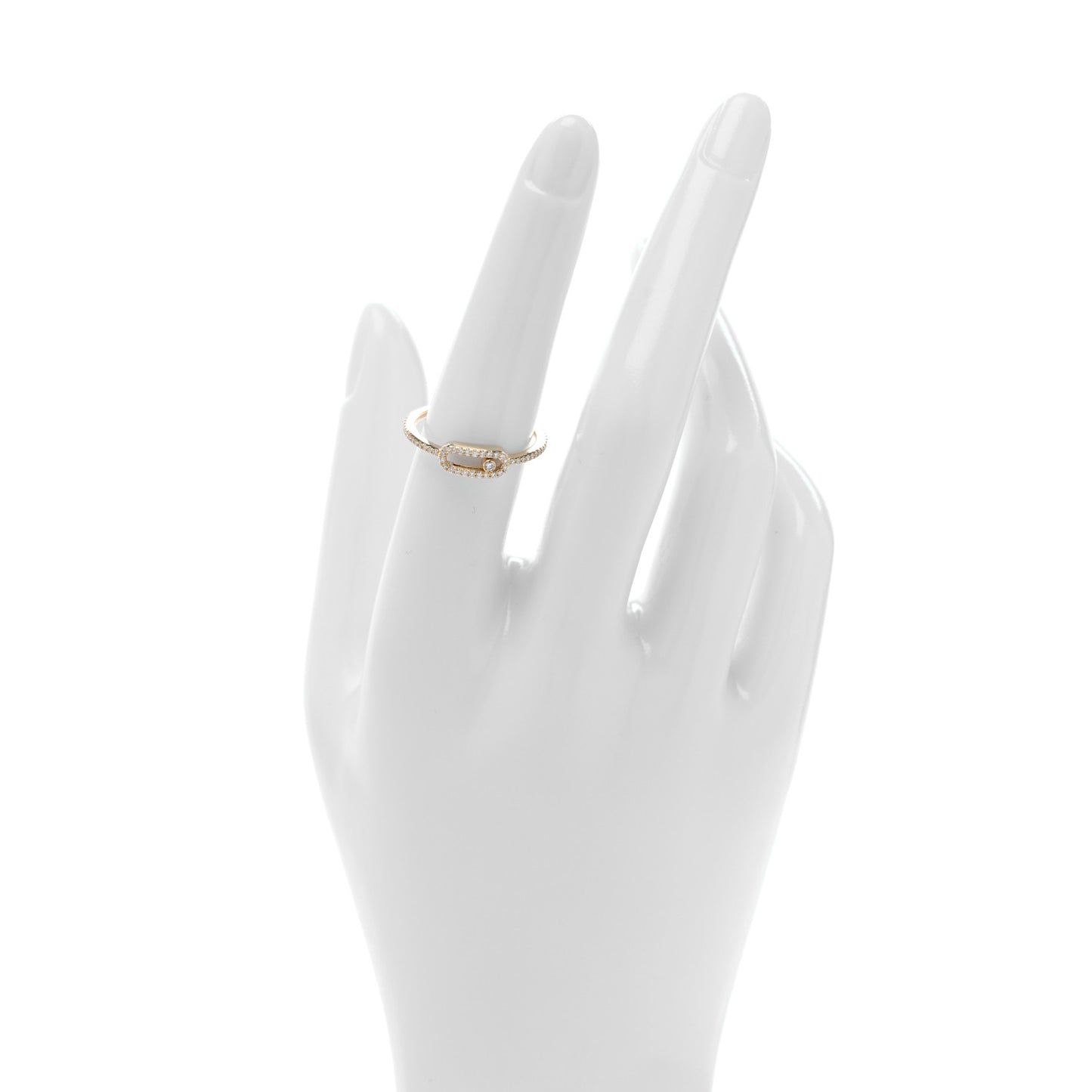 18K Yellow Gold Diamond Move Uno Pave Ring 54 7