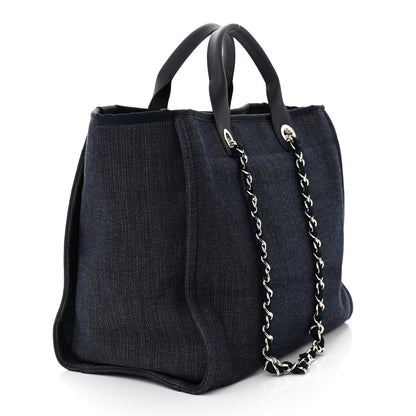 Chanel Denim Large Deauville Tote Dark Blue 3 of 10
