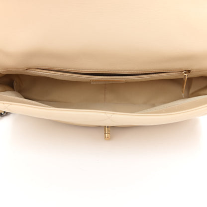 Chanel Lambskin Quilted Large Chanel 19 Flap Beige 4 of 8