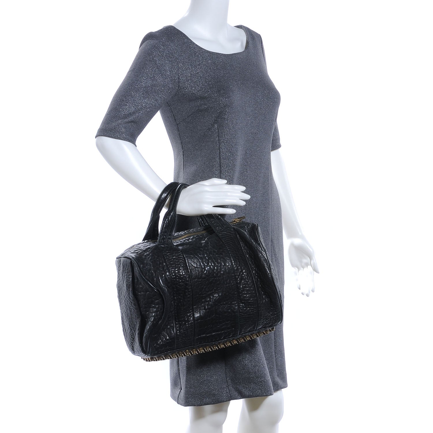 Alexander Wang Leather Rocco w Gold Hardware Black 2 of 7