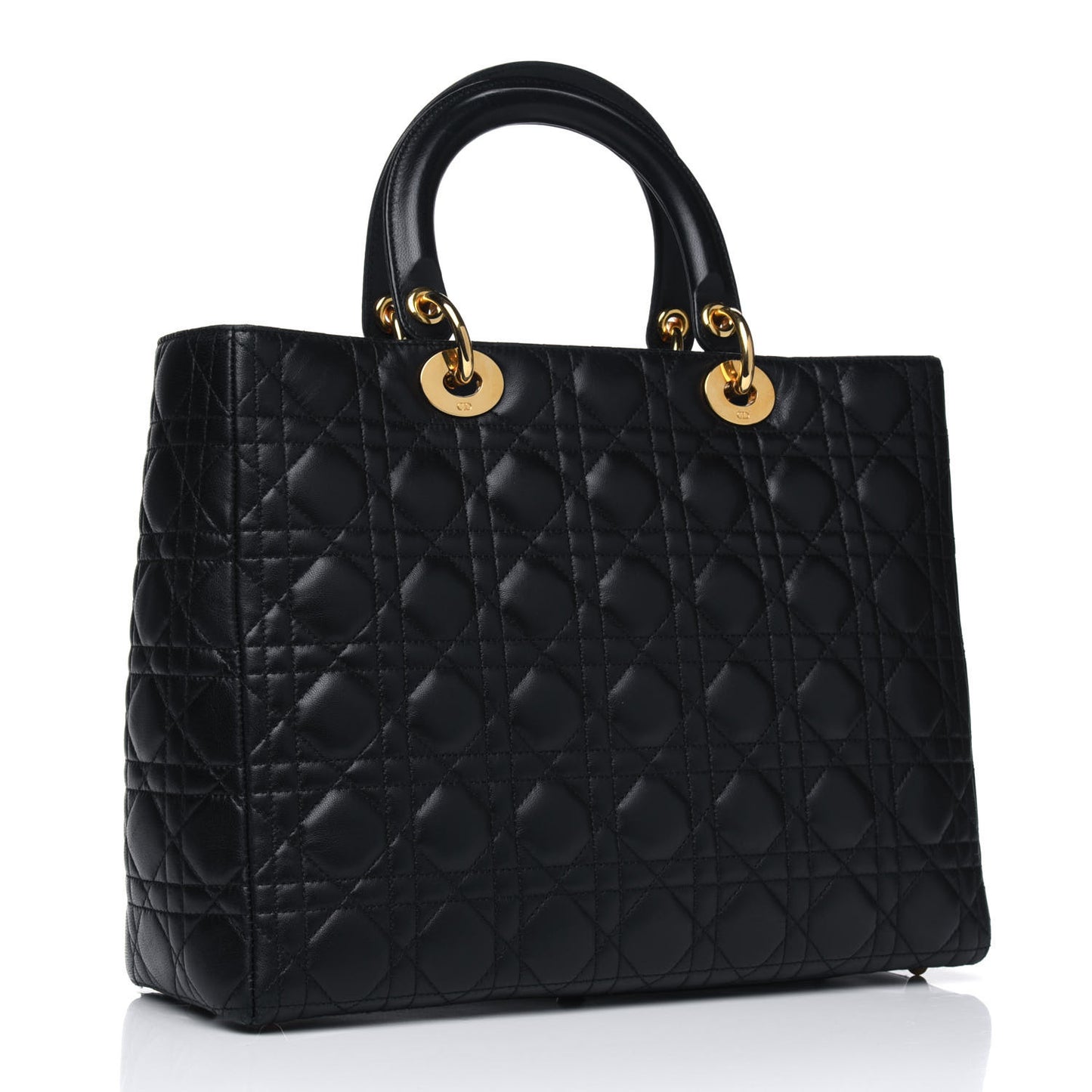 Lambskin Cannage Large Lady Dior Black
