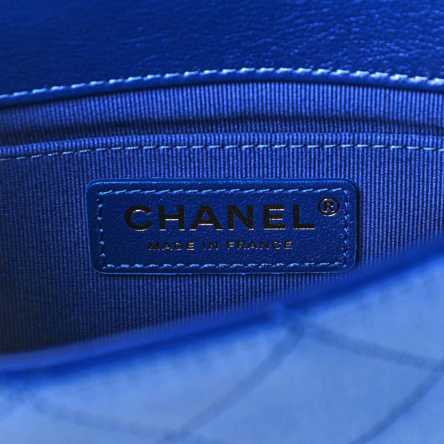 Velvet Quilted Mini Place Vendome Flap Blue