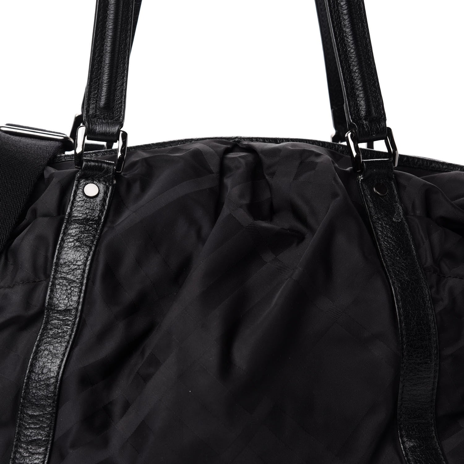 Burberry Nylon Tonal Check Diaper Bag Black 12 of 12