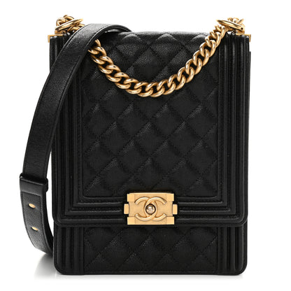 Chanel Caviar Quilted North South Boy Flap Black 1 of 13