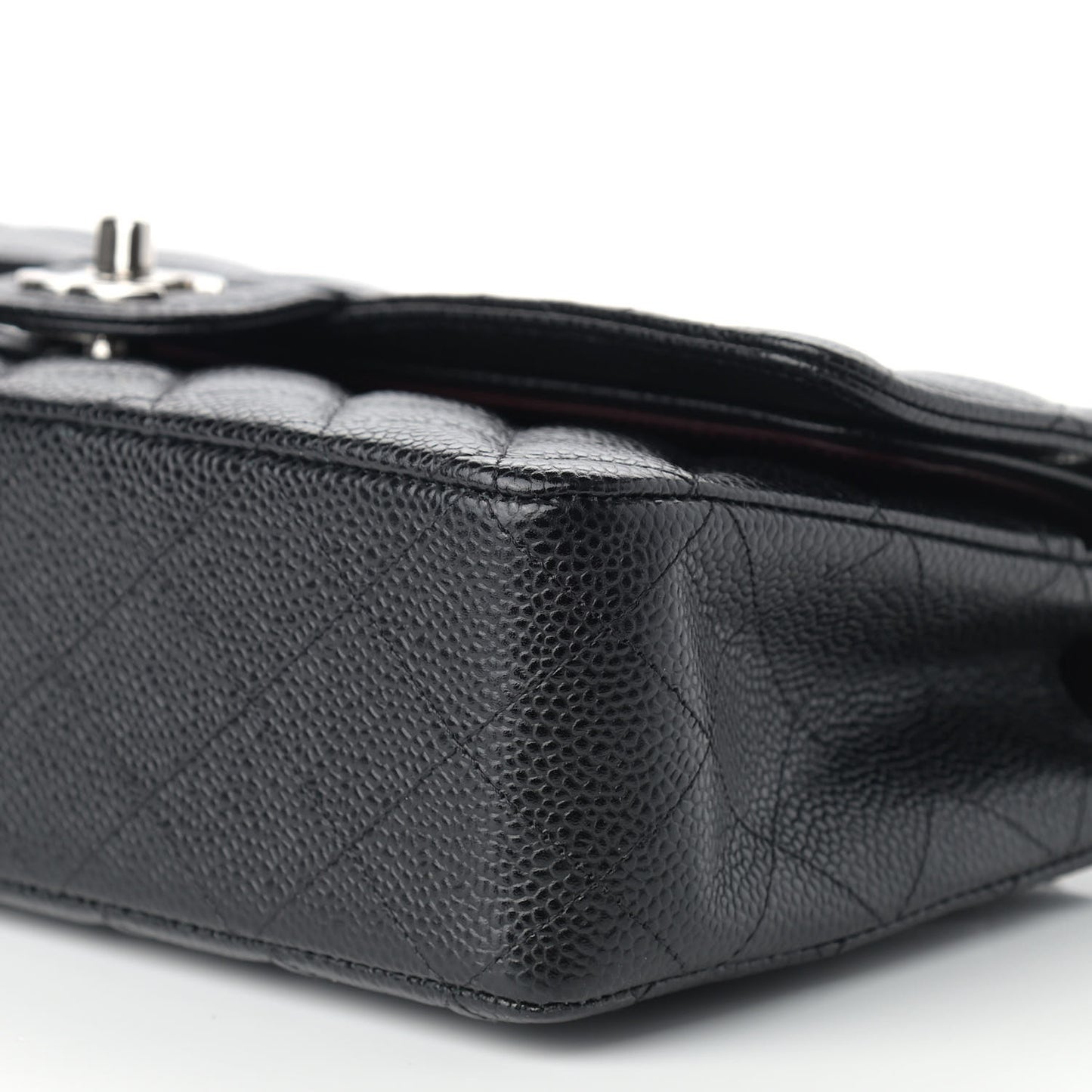 Caviar Quilted Medium Double Flap Black