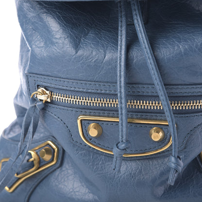 Balenciaga Agneau Gold Metallic Edge Hardware Backpack Bleu Abysse 9 of 10