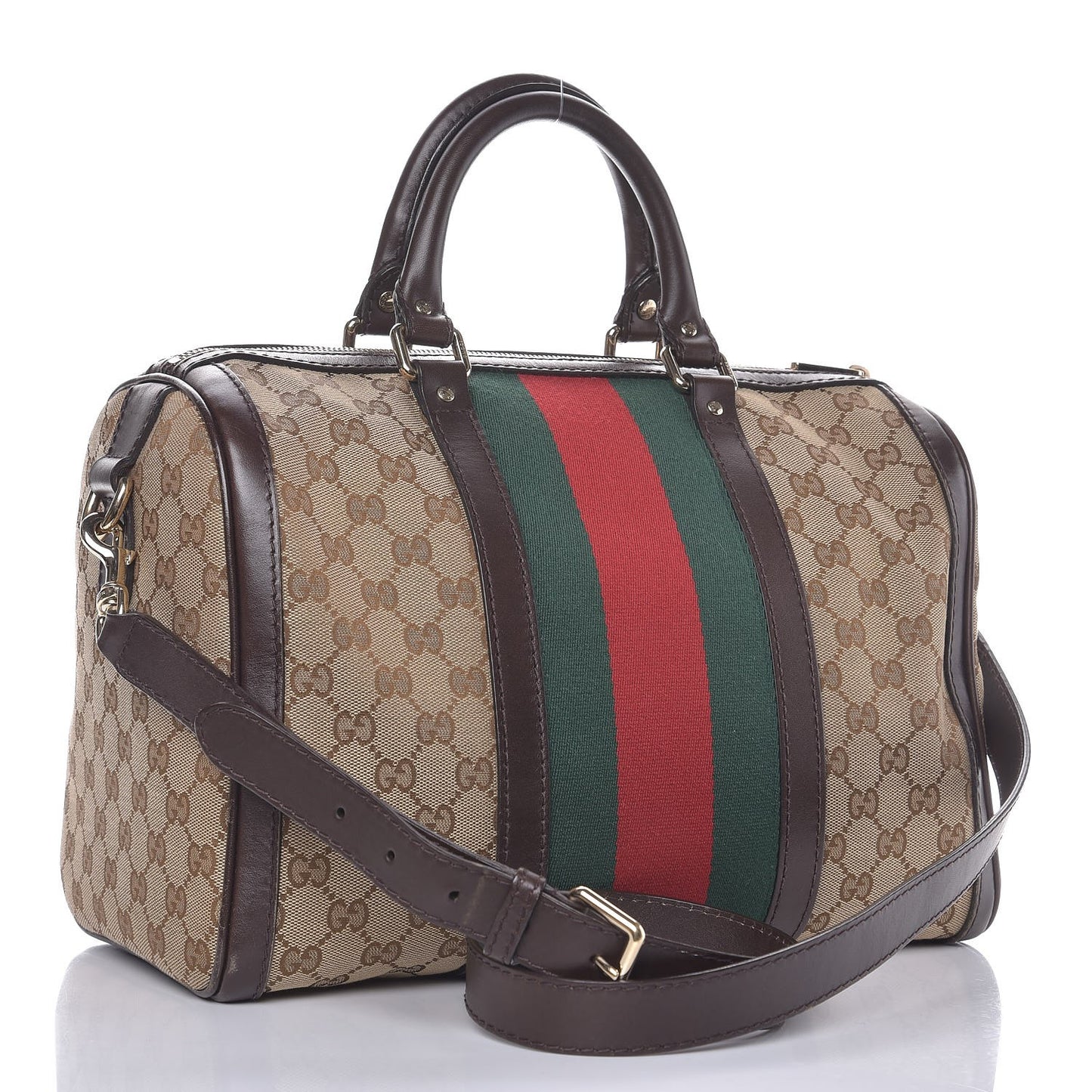 Monogram Vintage Web Medium Boston Dark Brown