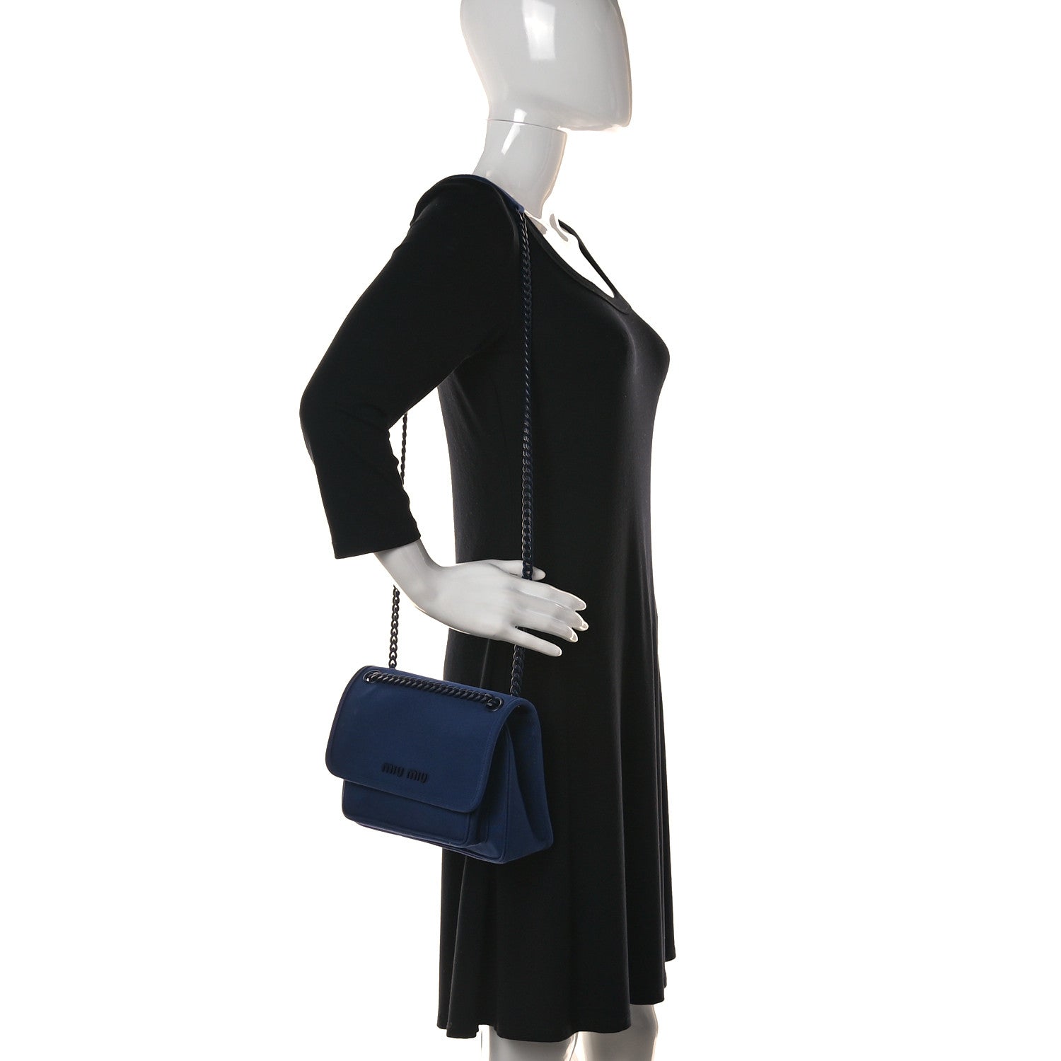 Miu Miu Hemp Canvas Crossbody Blue 5 of 11