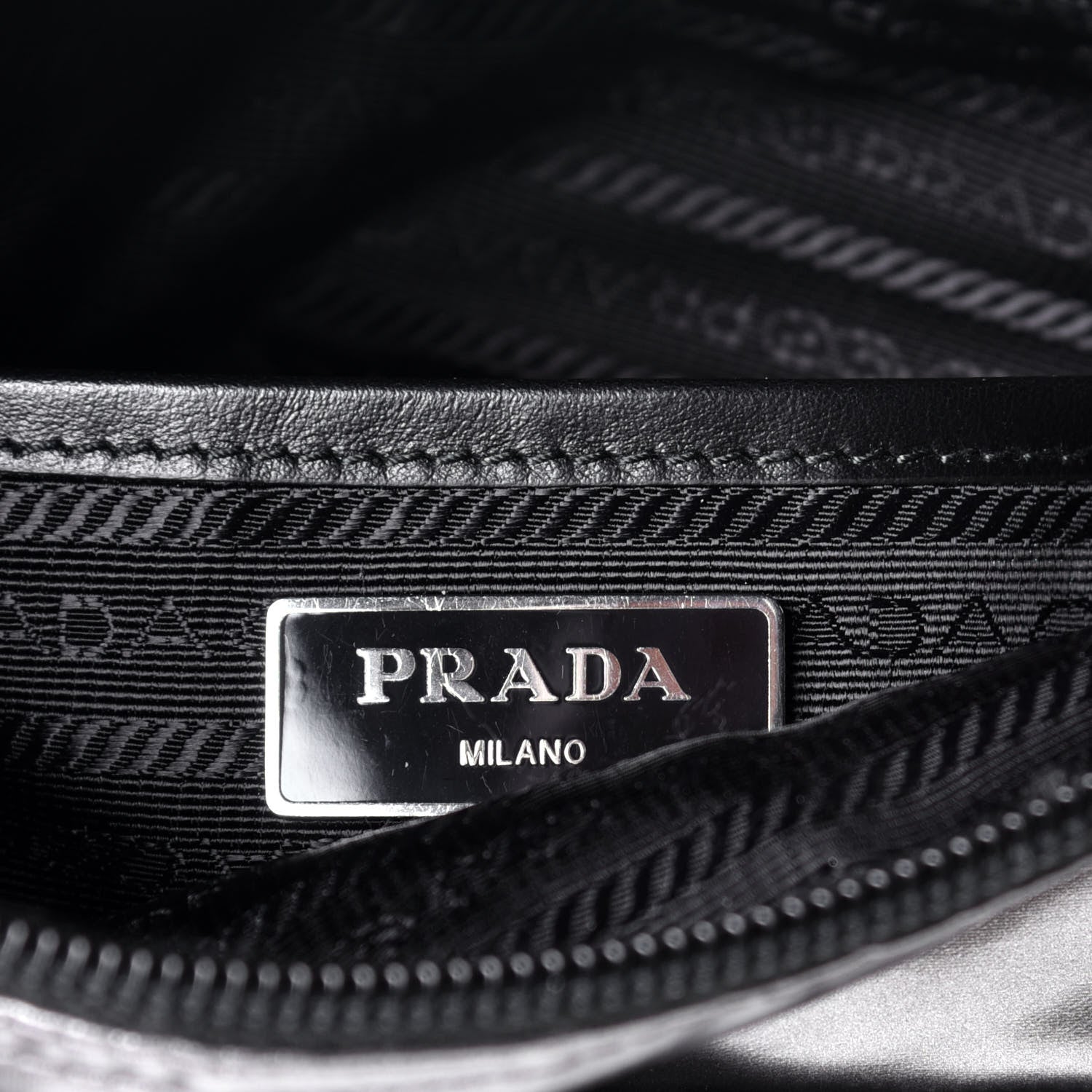 Prada Metallic Nylon Studded Messenger Bag Ferro Black 6 of 8