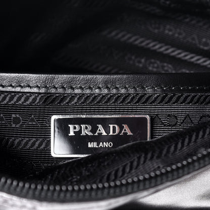 Prada Metallic Nylon Studded Messenger Bag Ferro Black 6 of 8