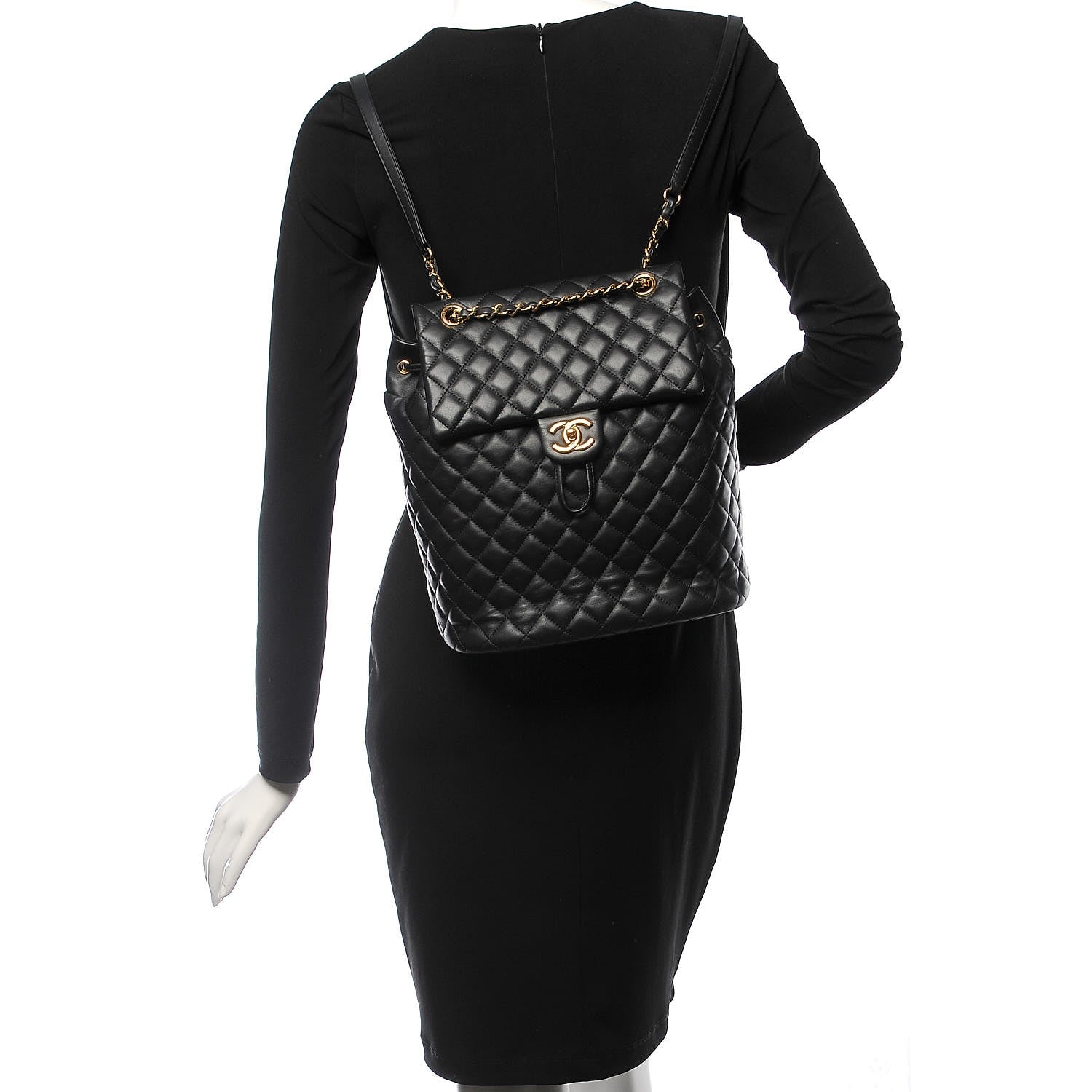 Chanel Calfskin Quilted Large Urban Spirit Backpack Black 2 of 7