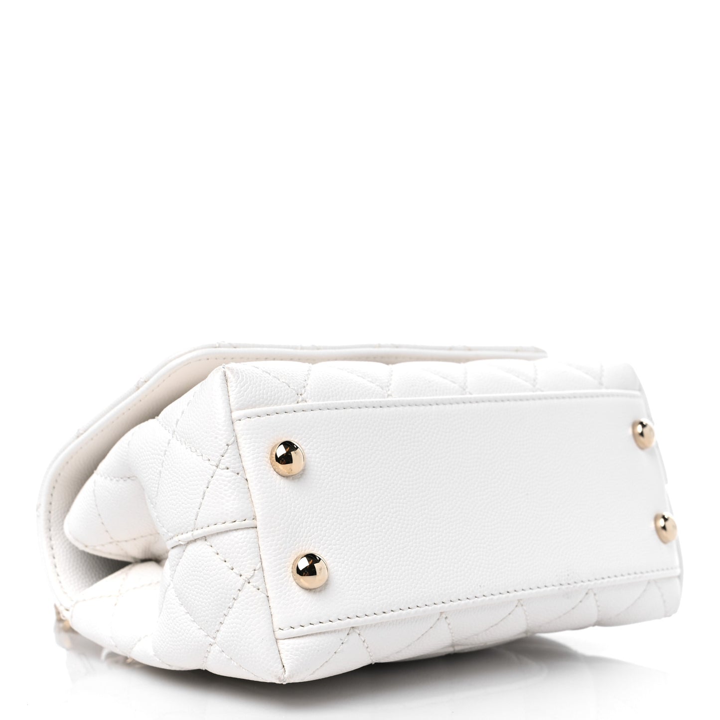 Caviar Quilted Extra Mini Coco Handle Flap White