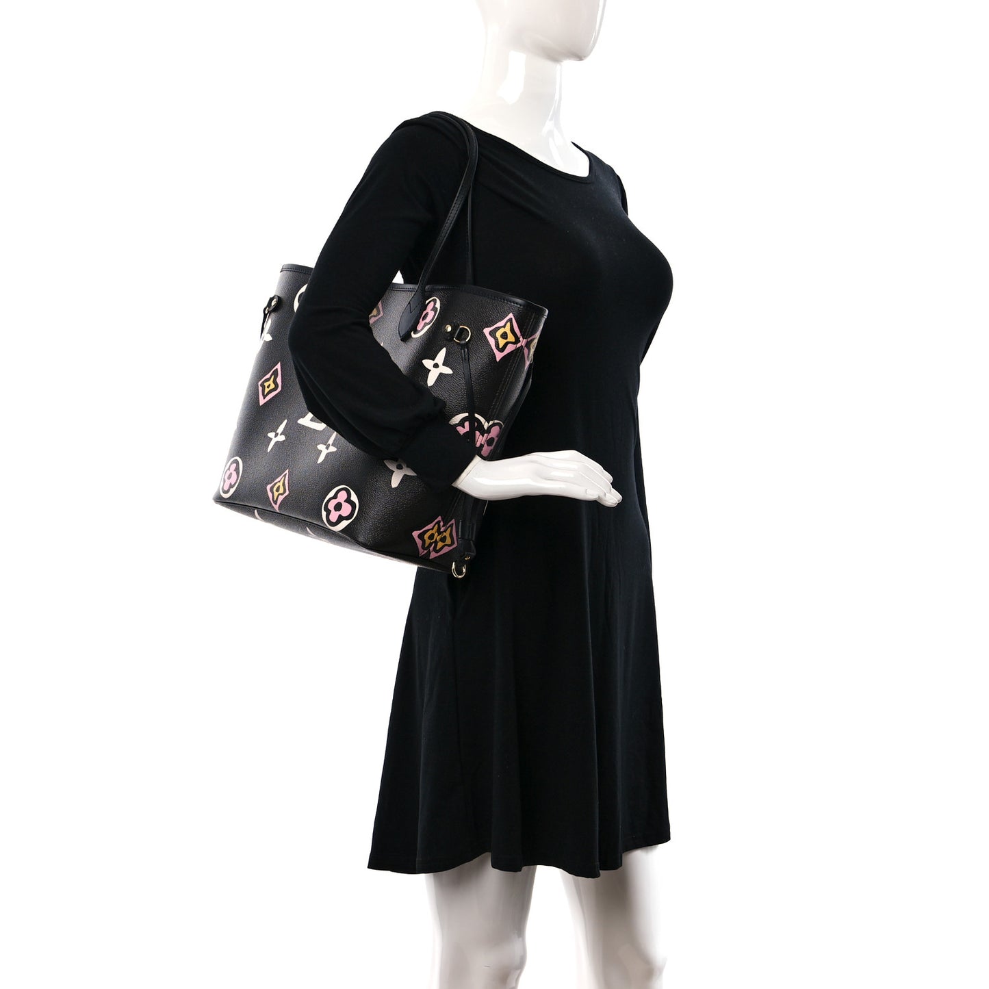 Monogram Giant Wild at Heart Neverfull MM Black