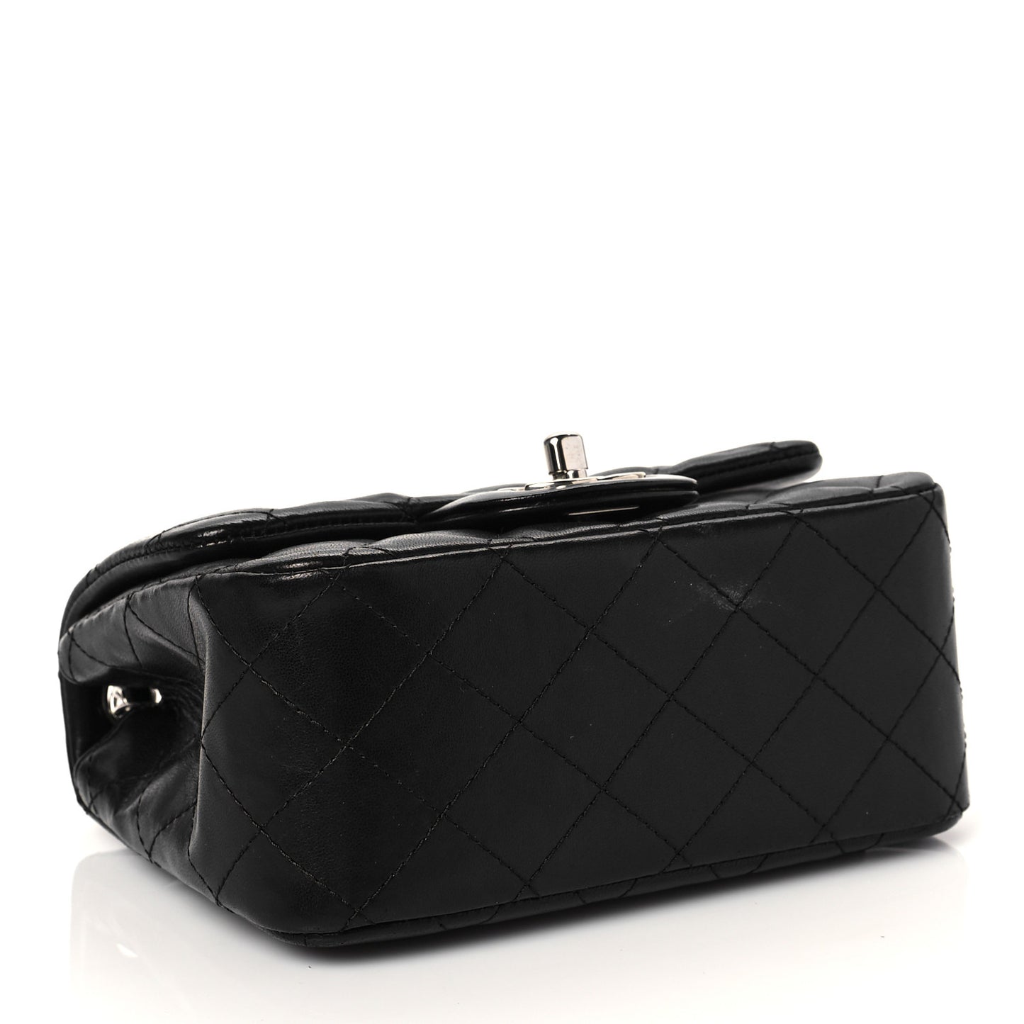 Lambskin Quilted Mini Square Flap Black