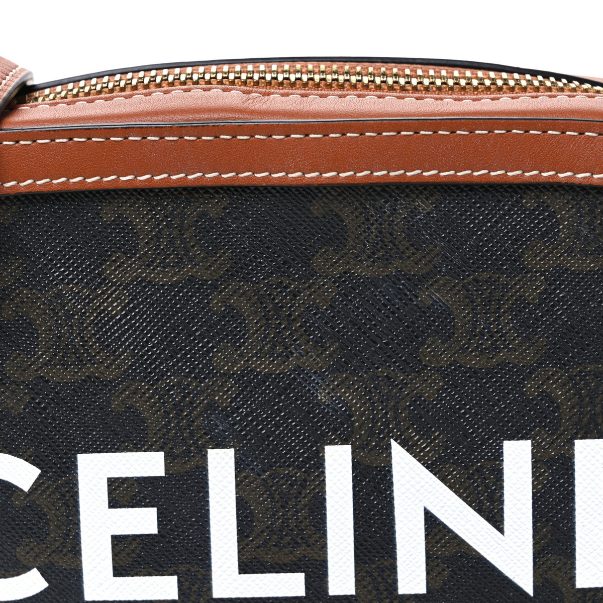 Triomphe Canvas Small Camera Bag Tan