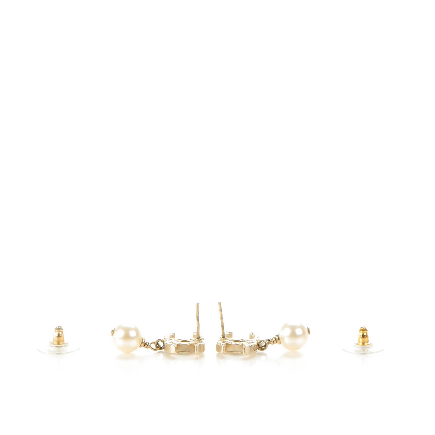 Chanel Pearl CC Drop Earrings Gold 5 of 6