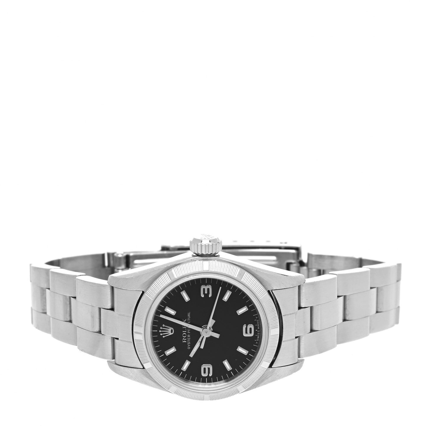 Stainless Steel 26mm Oyster Perpetual Watch Black 67230