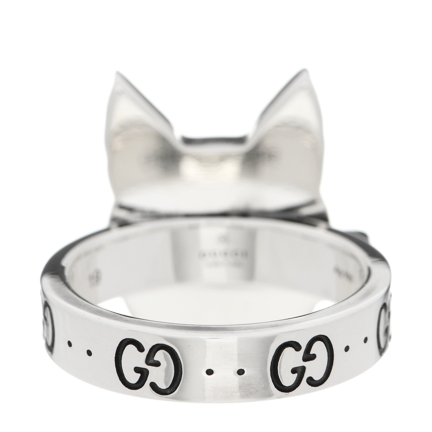 Gucci Sterling Silver Enamel Bosco Ring 59 8.75 3 of 9