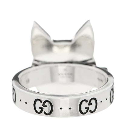 Gucci Sterling Silver Enamel Bosco Ring 59 8.75 3 of 9