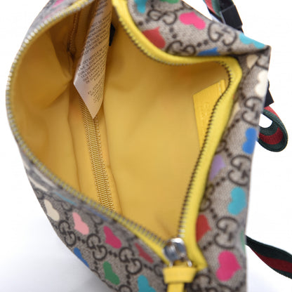 Gucci Soft GG Supreme Monogram Hearts Web Childrens Belt Bag Beige Ebony Multicolor Freesia 5 of 9