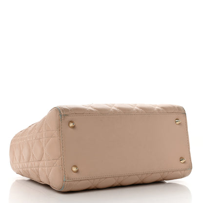 Christian Dior Lambskin Cannage Medium Lady Dior Beige 4 of 12