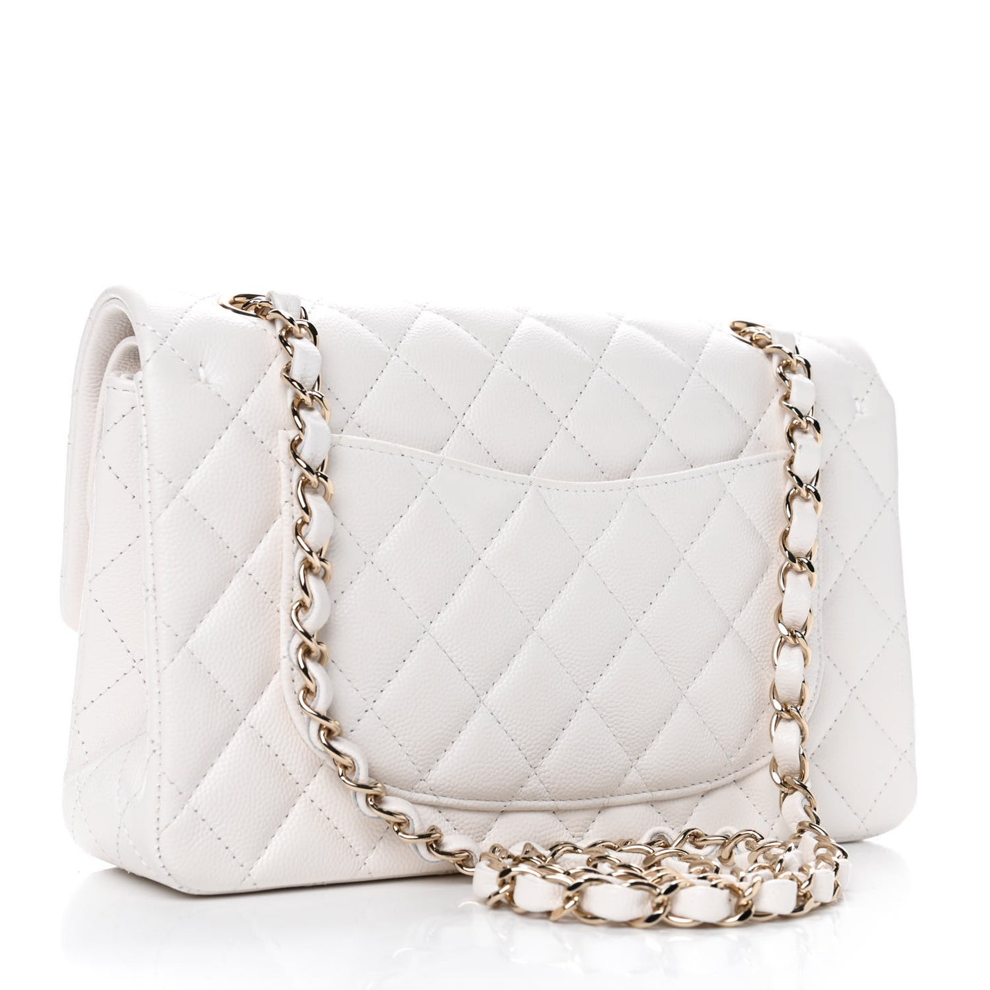 Caviar Quilted Small Double Flap White