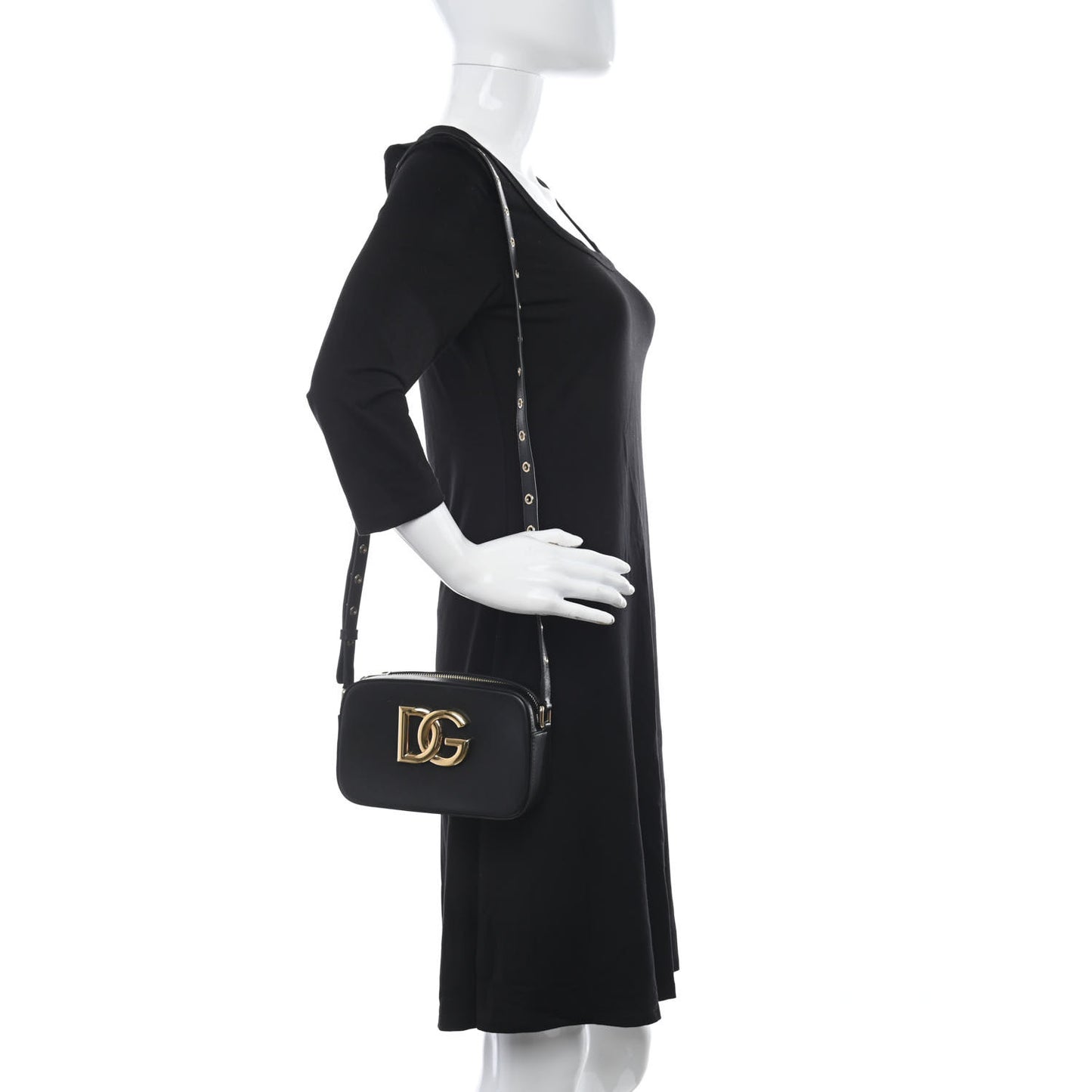 Calfskin 3.5 Camera Crossbody Bag Black